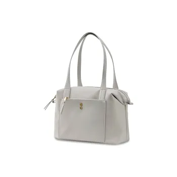 ECHOLAC Water Fir Sole Shoulder Bag Women's Oat Gray/Coffee Brown
