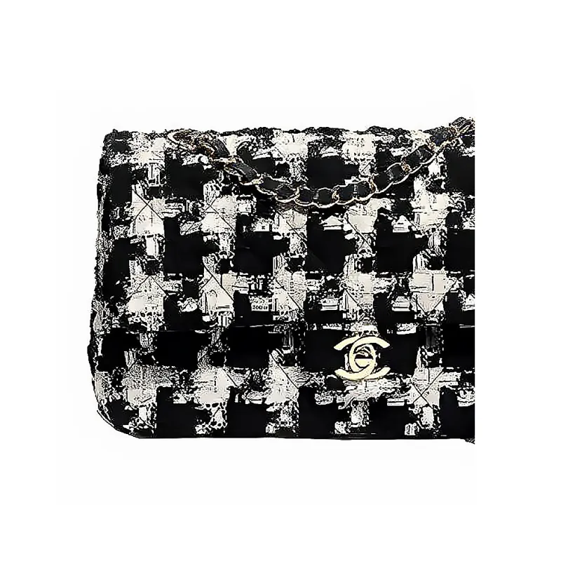 CHANEL Classic Flap CF Woolen Flap Bag Shoulder Bag Women's Black-2