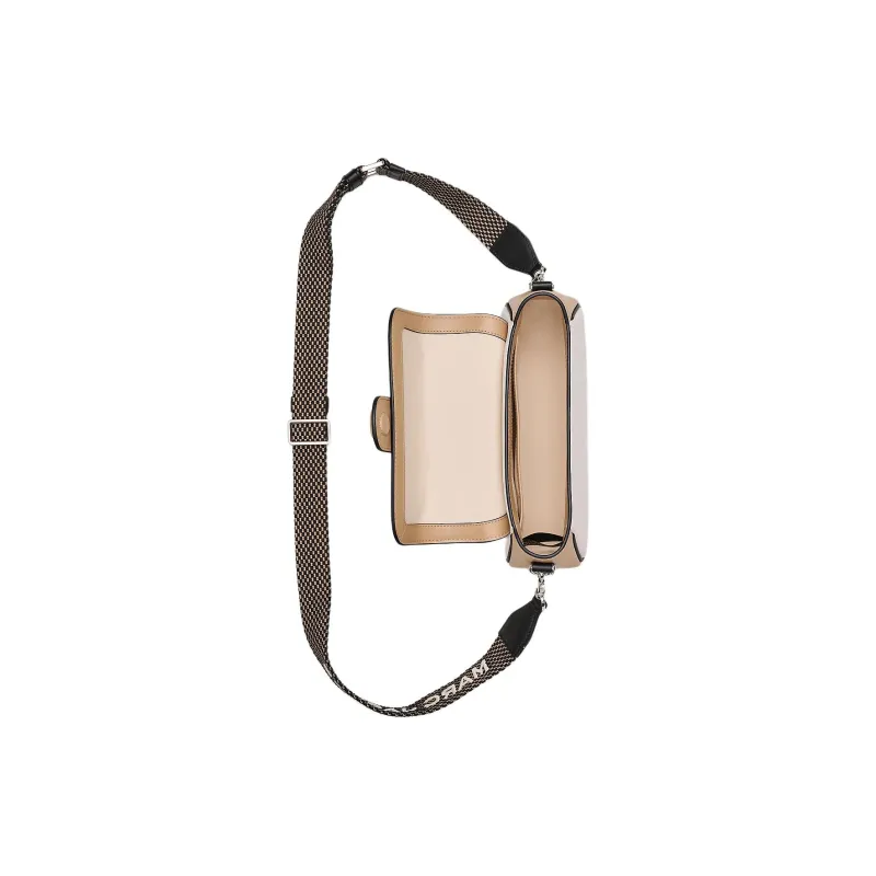 MARC JACOBS Leather Shoulder Bag Women's Khaki & White-2