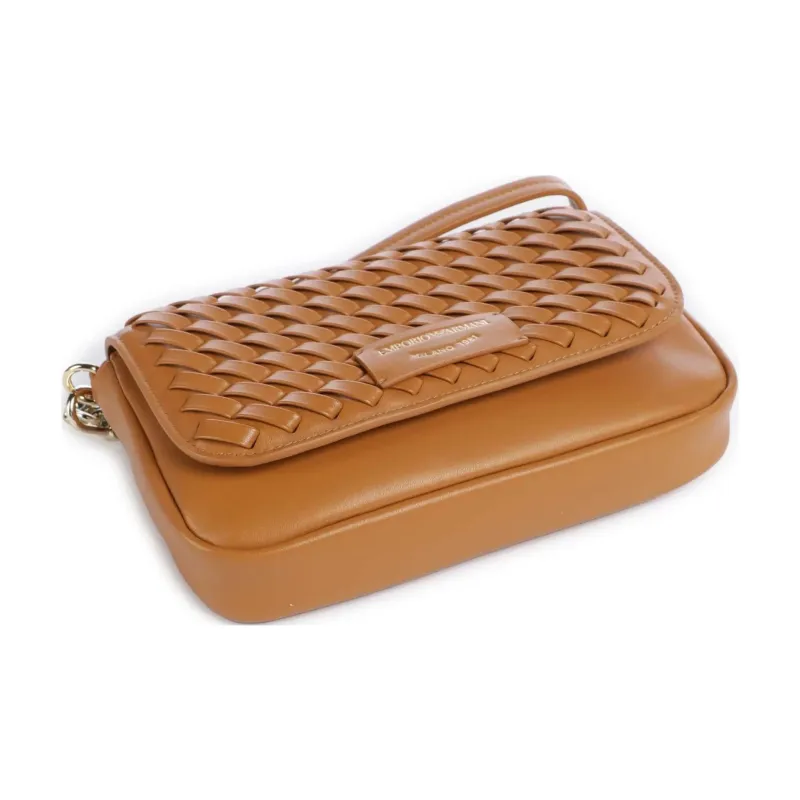 EMPORIO ARMANI Cow Leather Crossbody Bag, Shoulder Bag Women's Brown-2