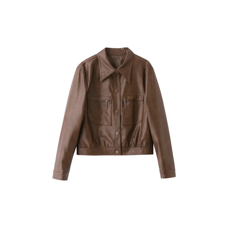 Yi Mengyuan Leather Jacket Women's-0