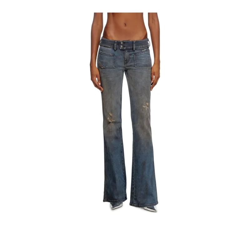 DIESEL D Hush Distressed Flared Jeans-1