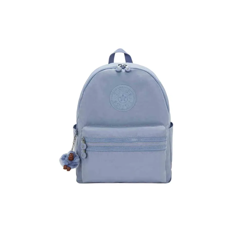 Kipling Fabric Backpack Large Size Unisex Lotus Pink/Blue Gray/Cloud Gray-4