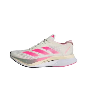 Adidas Adizero Boston 12 Cushioning, Wear Resistant Low Top Running Shoes Women's Ecru