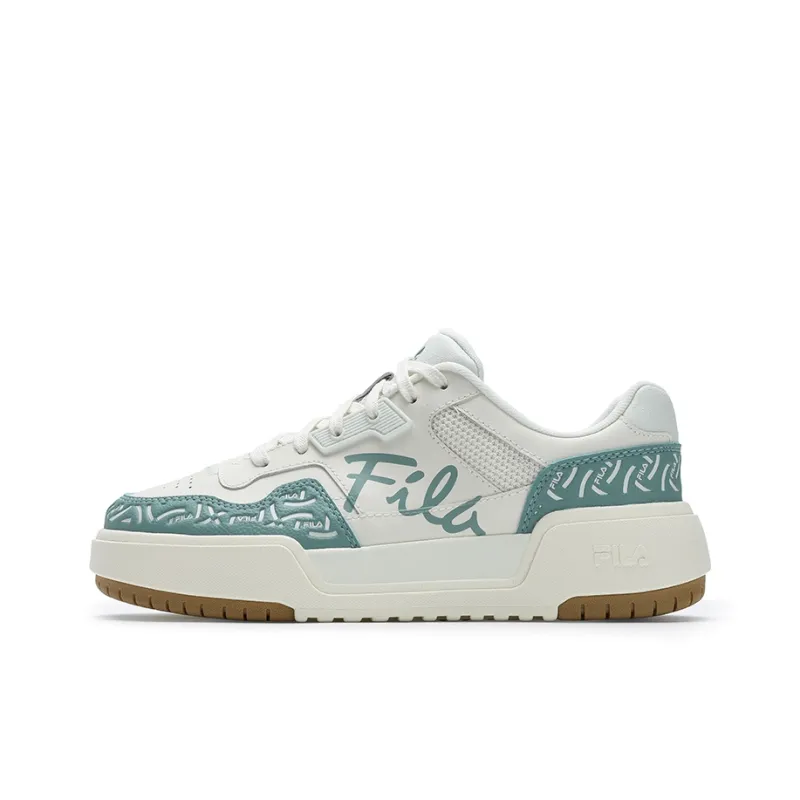FILA CAMPUS Abrasion Resistant Low Top Skateboard Shoes Women's White Green-0