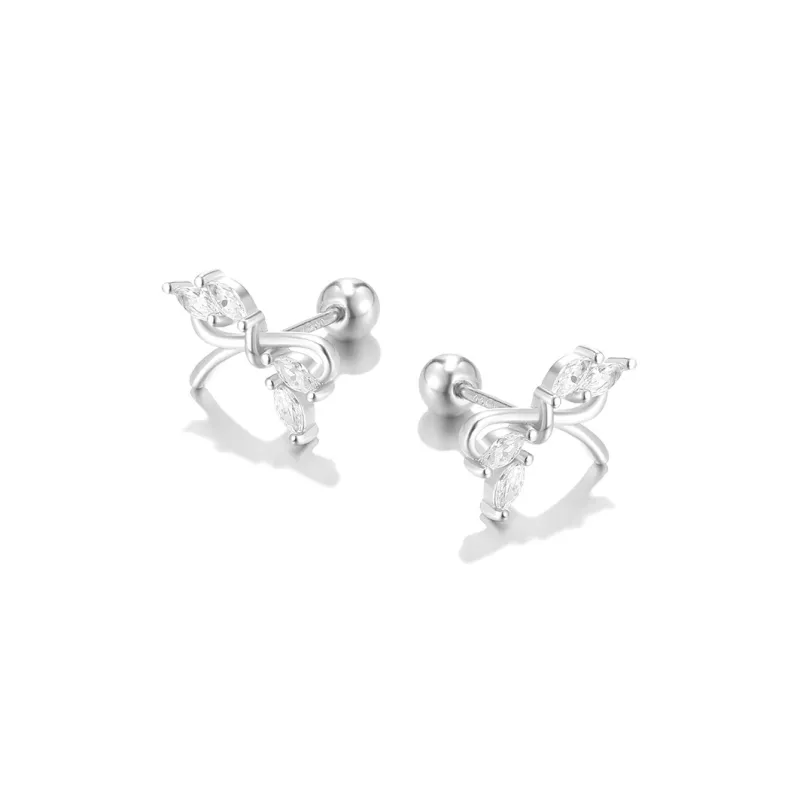 Clect Synthetic Cubic Zirconia S 925 Sterling Silver Stud Earrings Women's-2