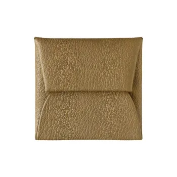 HERMES Bastia Mysore Goat Skin Card Holders Coin Purses Wallets Women's 18 Etoupe Elephant Gray