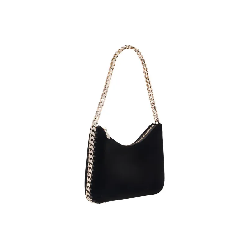 Stella McCartney Falabella Velvet Shoulder Bag Mini Women's Black-2