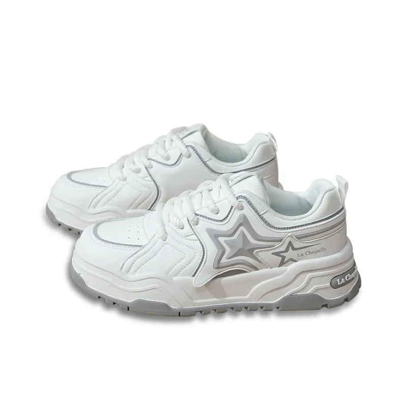 La Chapelle Commute Comfortable Versatile Everyday Shoes Wear-Resistant Height Increasing Casual Shoes Men's White Gray-1