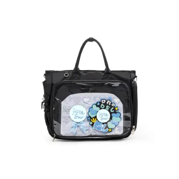 UNITE STAR Nylon Large Capacity Tote Shoulder Bag Handbag Medium Size Women's Black