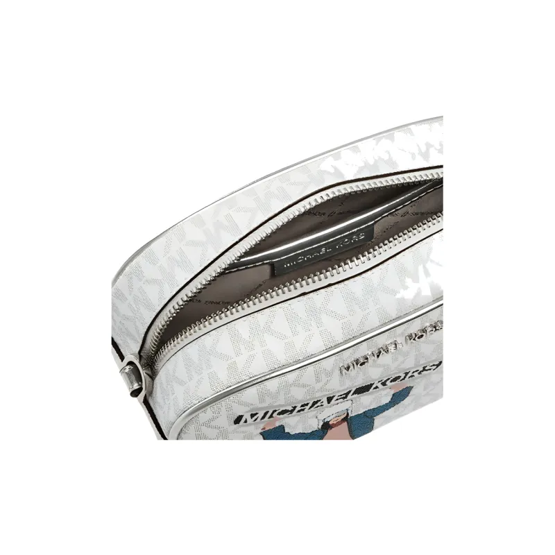 MICHAEL KORS Jet Set Leather Camera Bag Shoulder Bag Crossbody Bag Women's White-3