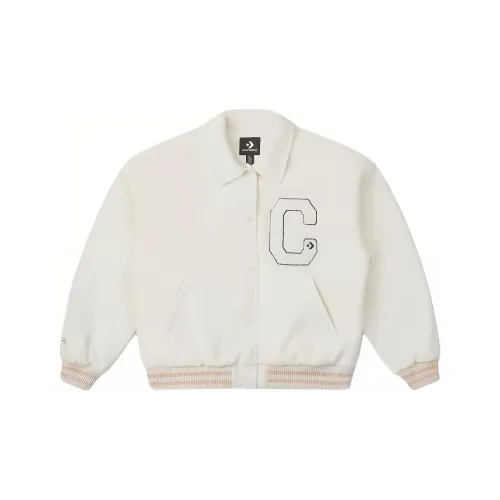 Converse Baseball Jacket Women's Milk White