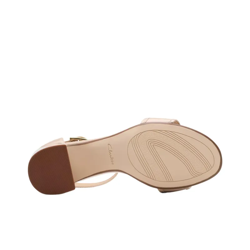 Clarks Ezoria Mae Strap Sandals 7cm Women's Beige-5