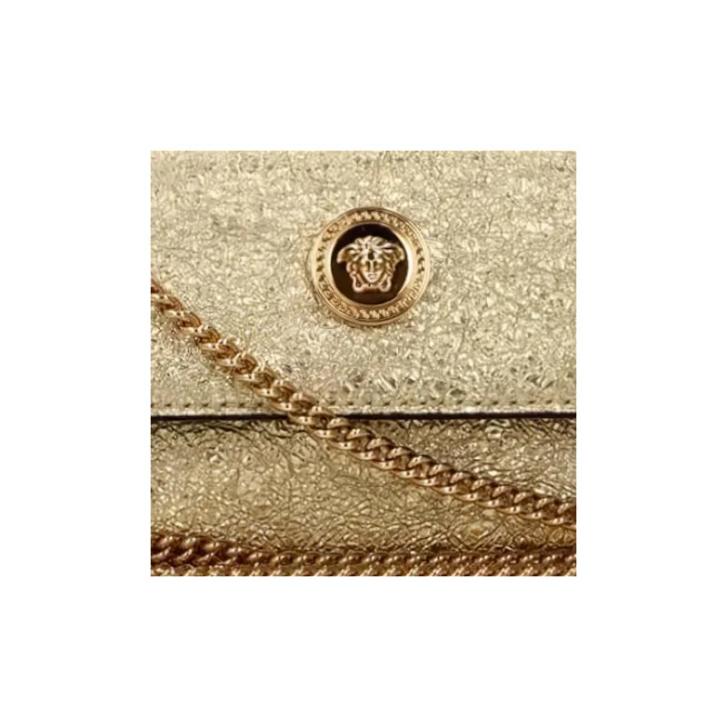 VERSACE Leather One Shoulder Crossbody Coin Purses Regular Women's Gold-3