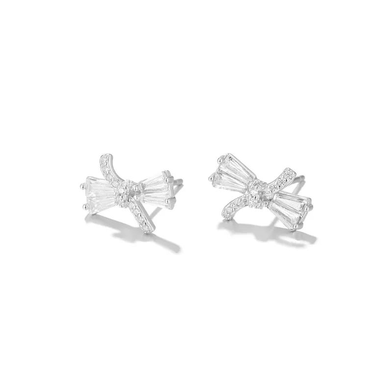 Clect 925 Sterling Silver, Synthetic Cubic Zirconia Stud Earrings Women's-1