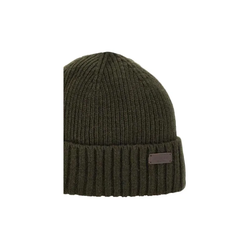 BARBOUR Logo Patch Knitted Beanie-4