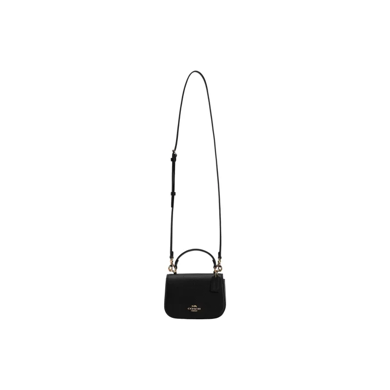 COACH Cross Grain Leather Shoulder Bag, Crossbody Bag, Handbag Trumpets Women's Black-1