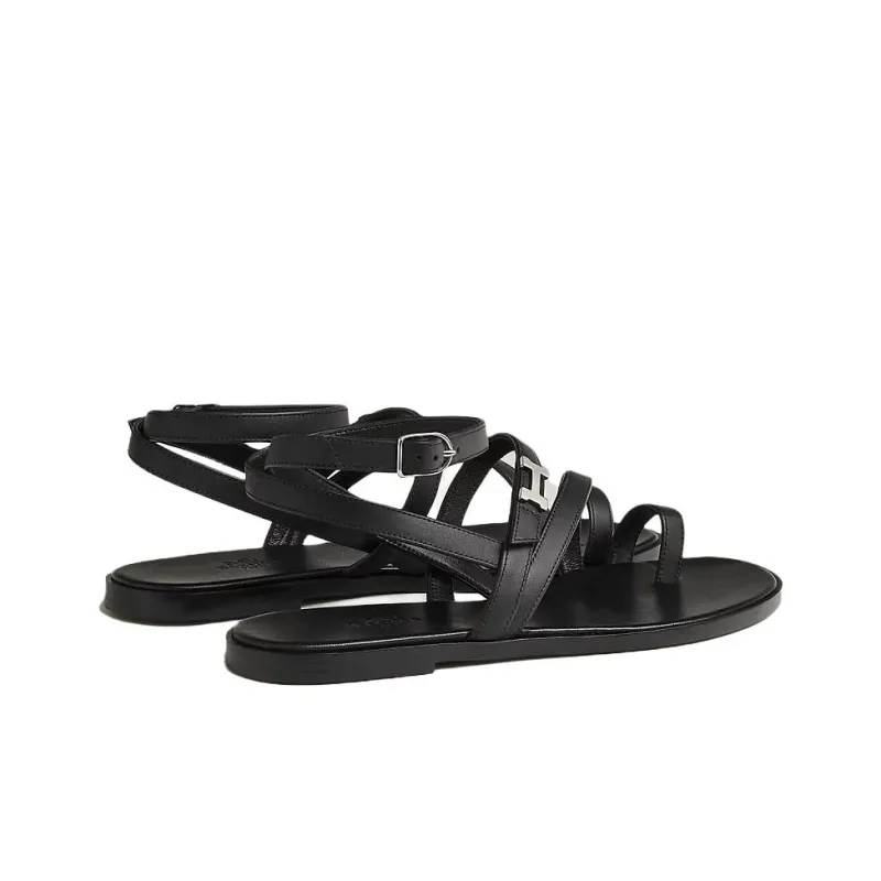 HERMES Harmonie One Strap Sandals Women's Black-3