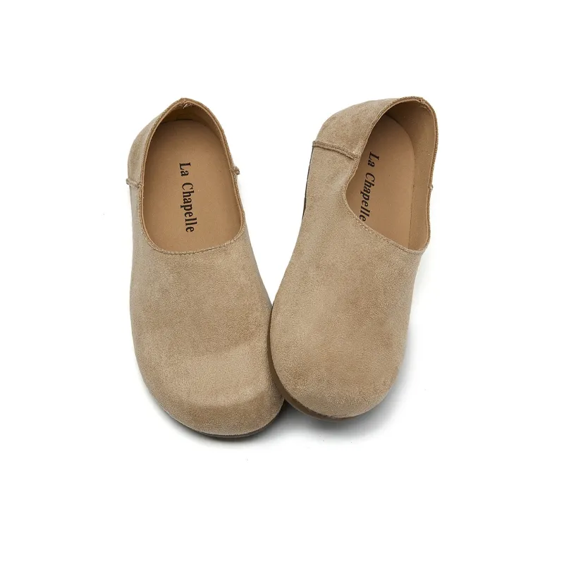 La Chapelle Comfortable Super Soft Fully Enclosed Home Shoes Minimalist Style Rebound Casual Single Shoes Women's Khaki-2