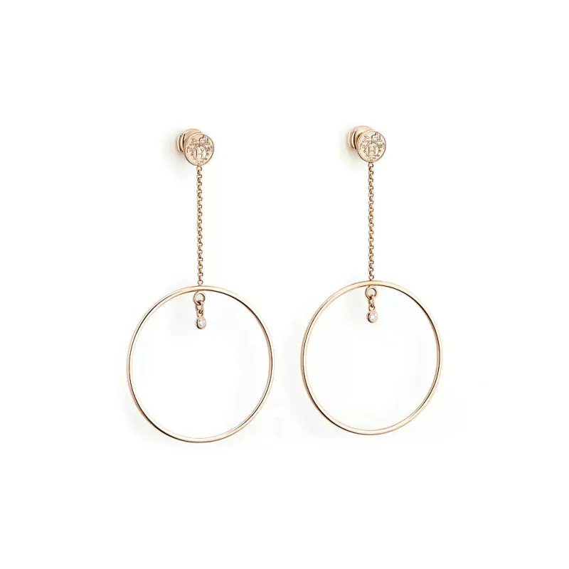 HERMES Rose Gold Earrings Unisex Rose Gold-0
