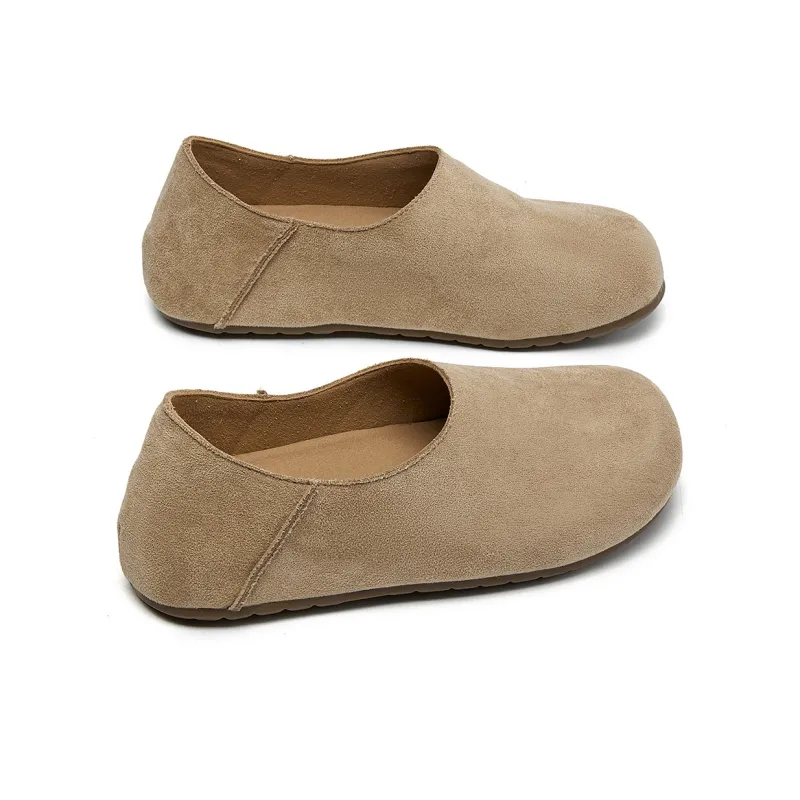 La Chapelle Comfortable Super Soft Fully Enclosed Home Shoes Minimalist Style Rebound Casual Single Shoes Women's Khaki-3