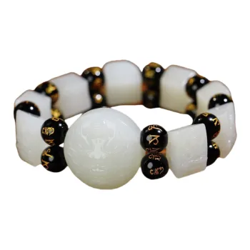 Jade Charm Yao Hetian Jade Bracelets White Jade/Pale Greenish White Jade Unisex