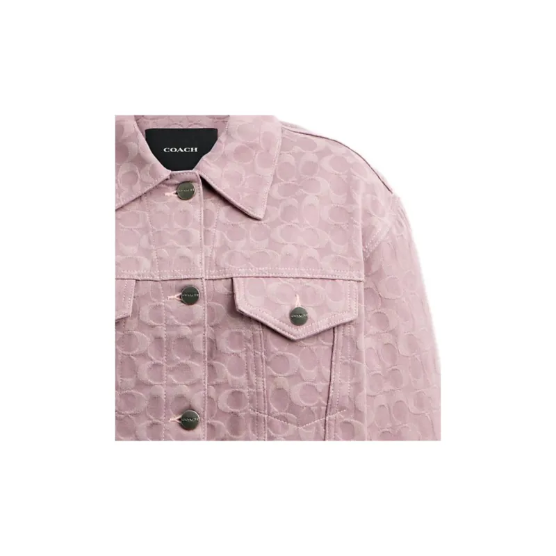 COACH Cropped Coats Women's Pink-4