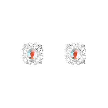 AAJF S999 Fine Silver Stud Earrings Women's