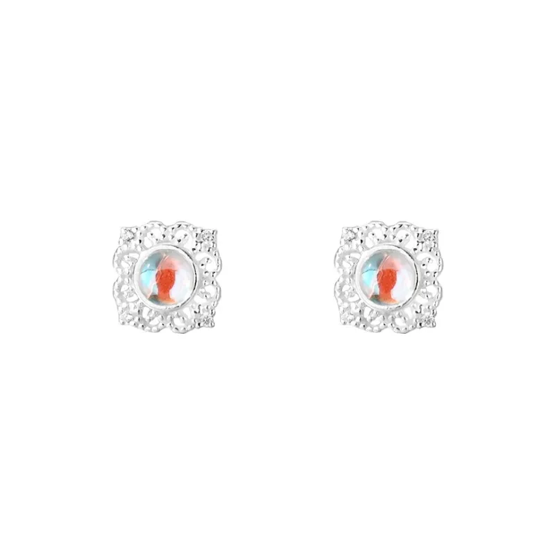 AAJF S999 Fine Silver Stud Earrings Women's-0