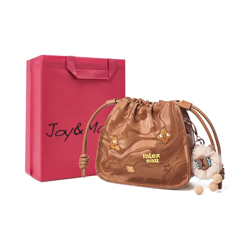 Joy&Mario Synthetic Leather Shoulder Bag Regular Women's Caramel Brown/Classic Black-0