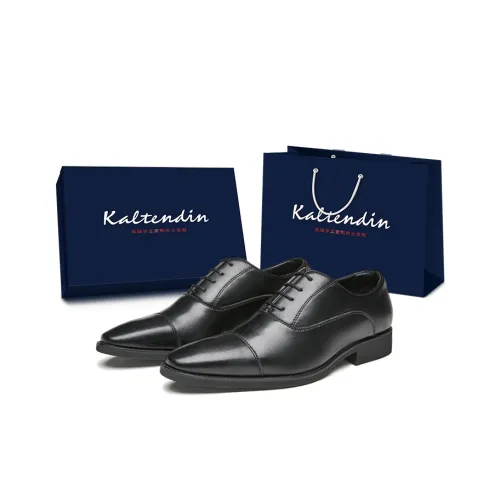 Kaltendin Vintage Business Casual Wedding Groomsmen Cow Leather Dress Shoes Men's