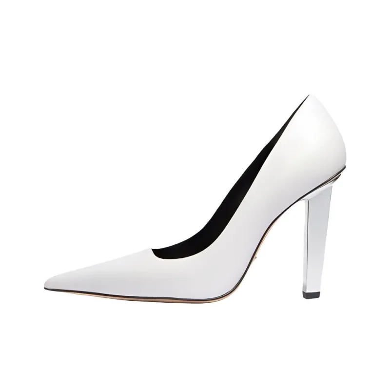 MICHAEL KORS Halle Chunky Heel High Heels 11cm Women's White-0