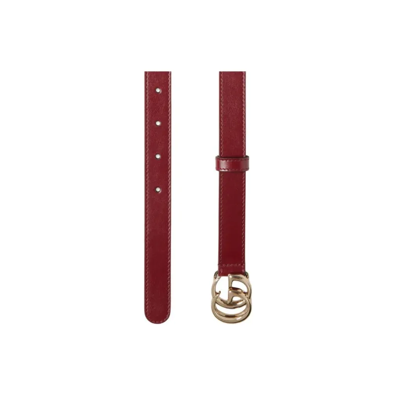 GUCCI Leather Belts Women's Red Width 2CM-1