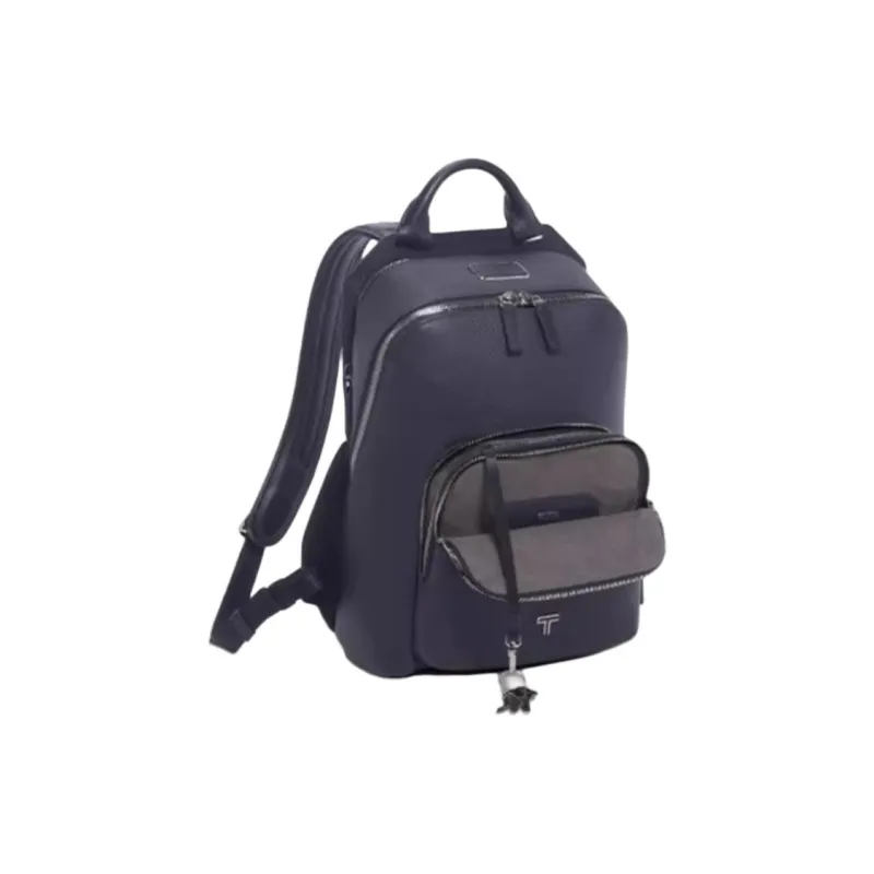 TUMI Cow Leather Backpack Medium Size Men's Marine Blue-1