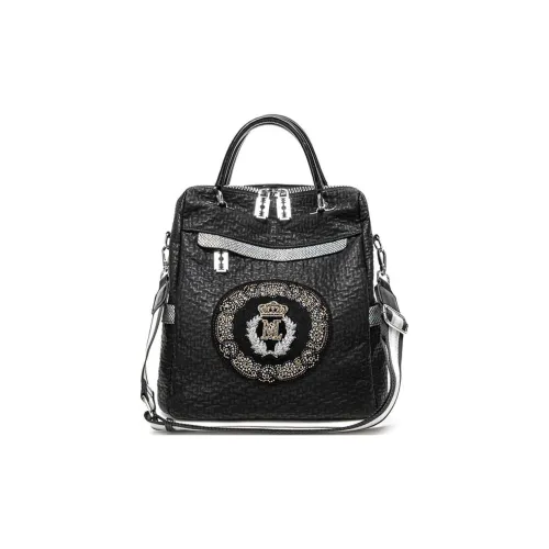 PAYOT Microfiber Synthetic Leather Backpack Women's Black