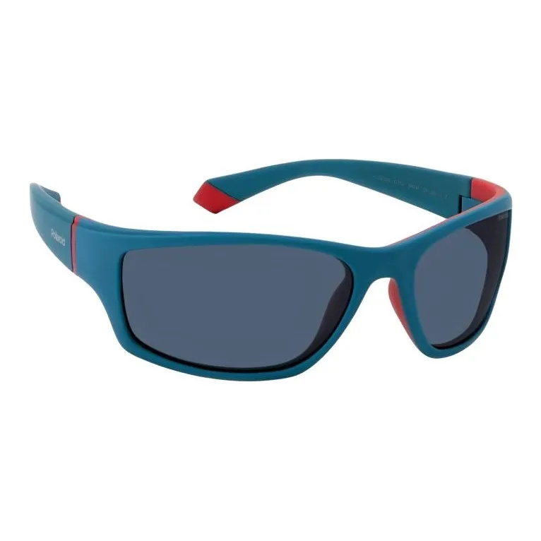 Polaroid Plastic Rubber Acetate Irregular Shape Sunglasses Men's Blue-2