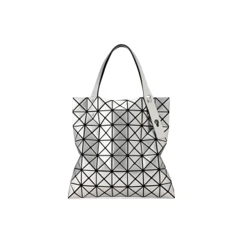 ISSEY MIYAKE PLATINUM COFFRET Polyurethane Tote Bag, Shopping Bag, Handbag Women's Silver