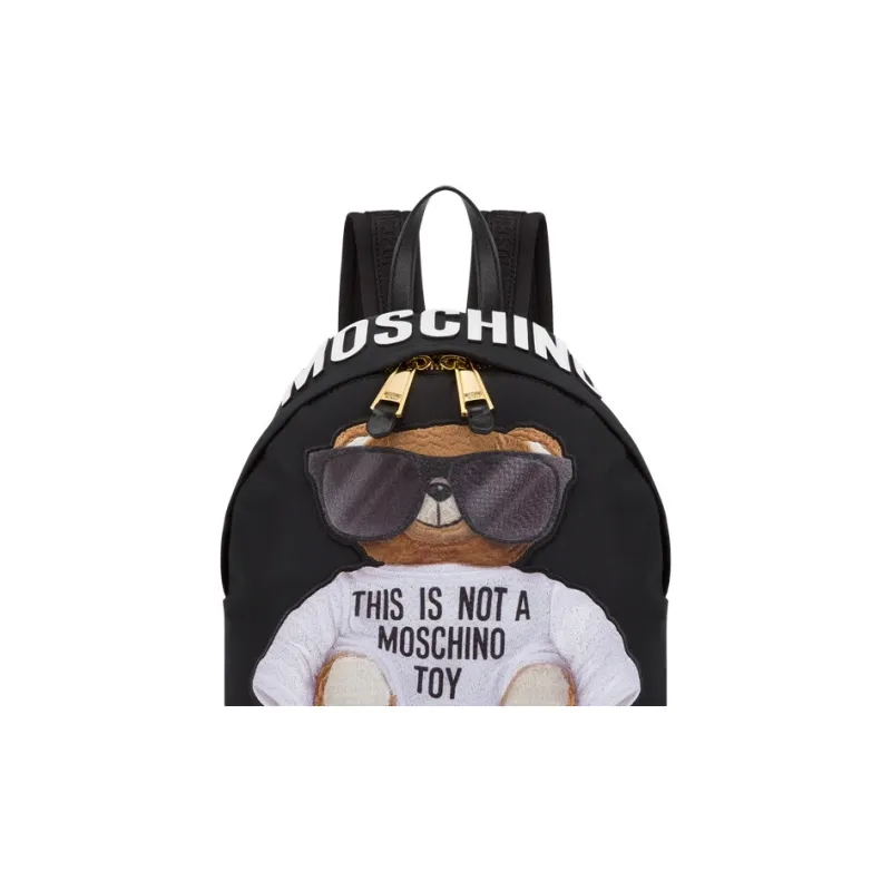MOSCHINO Polyester Backpack Unisex Black-3