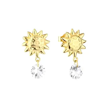 Radiant Crystal Earrings Women's Gold
