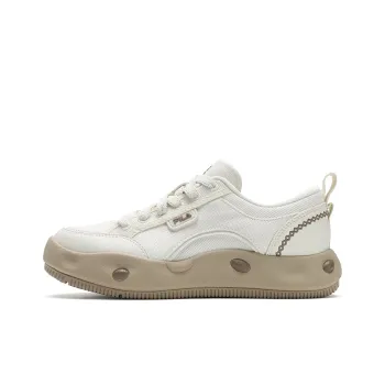 FILA Coverage Support Wear Resistant Breathable Slip Resistant Low Top Casual Shoes Women's Tofu White