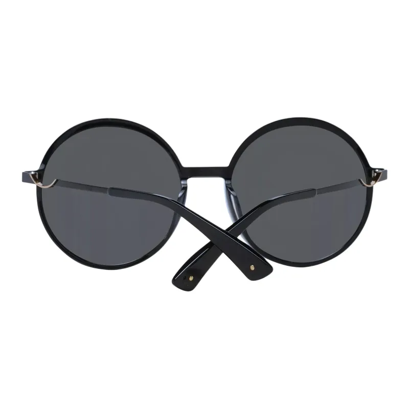 Ana Hickmann Plastic Acetate Round Sunglasses Women's Black-2