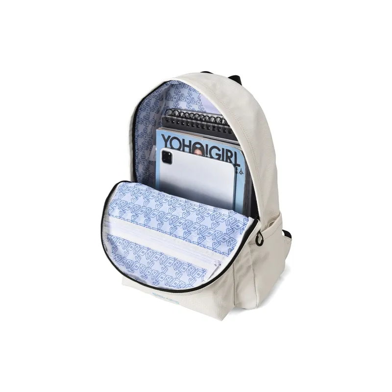 FINITE LOOP Recycled Polyester Backpack Unisex White-8