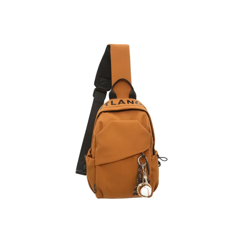 YUANTUZHE Nylon Small Backpack Sling Bag Regular Unisex Brown-5