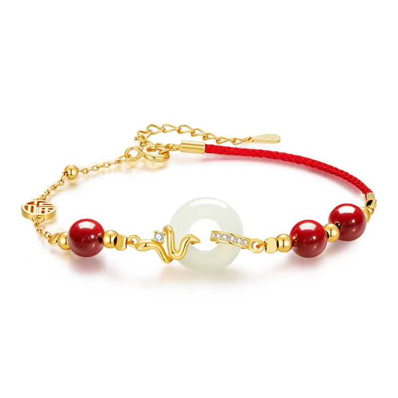 ZSY Hetian Jade Bracelets Pale Greenish White Jade Women's-5