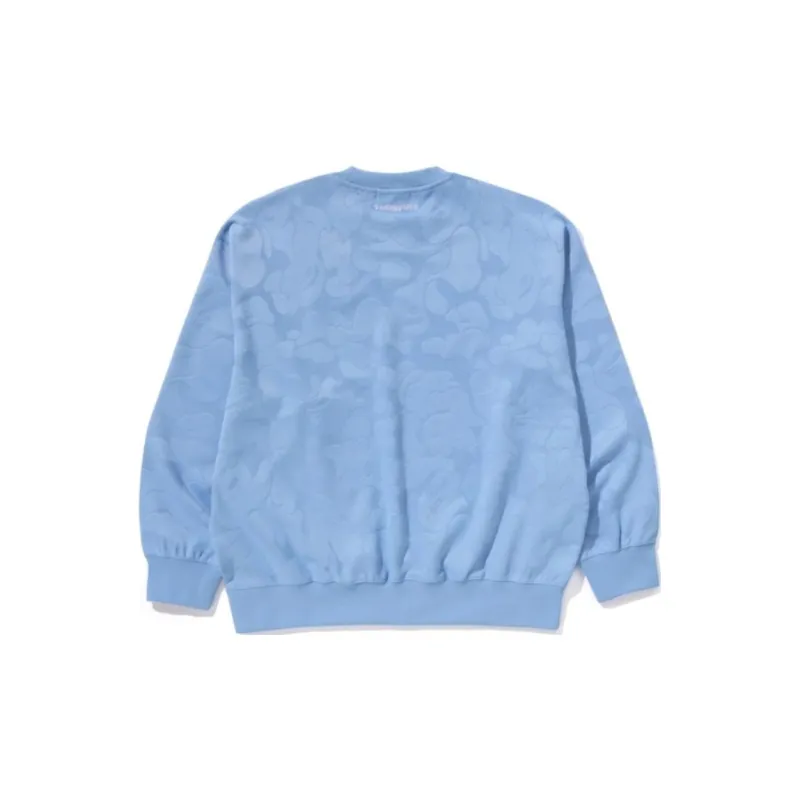 A BATHING APE Solid Camo Jacquard One Point Relax Fit Crewneck Sweatshirt-3