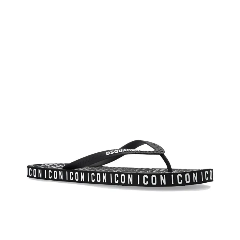 DSQUARED 2 Icon All Over Logo Printed Flip Flops-2