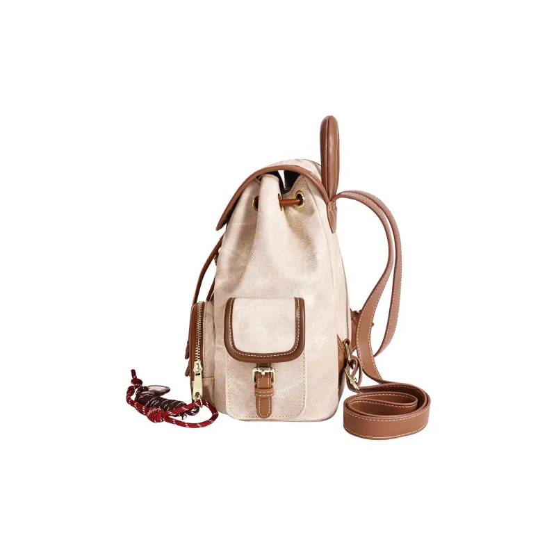 Miffy Synthetic Leather Backpack Women's Khaki/Blue-2