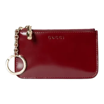 GUCCI Leather Key Pouch Small Size Women's Red