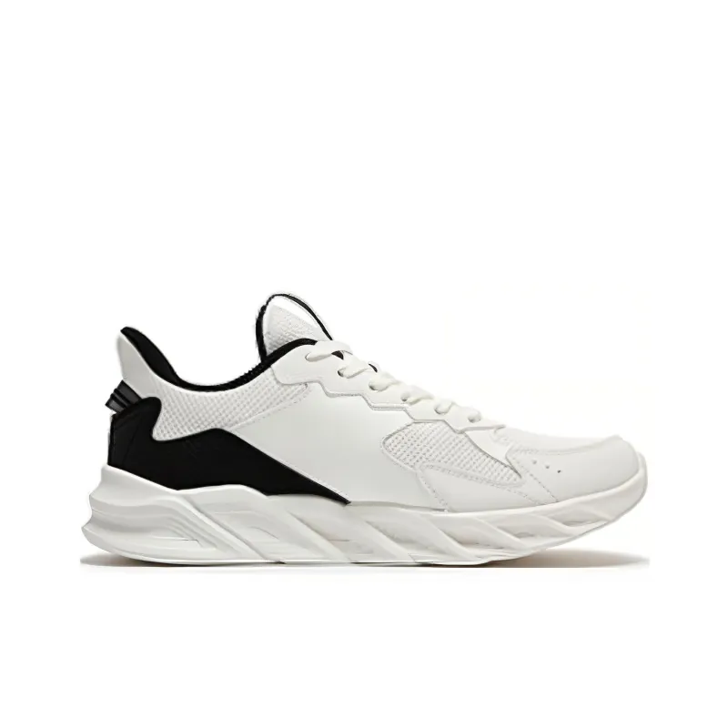 361° Cushioning Wear-Resistant Low-Top Casual Running Shoes Men's White Black-1