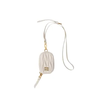 MIU MIU Matelassé Soft Sheepskin Clutch Mini Women's White